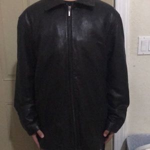 Black fake leather jacket